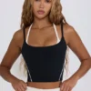 Soft Active gelaagde cropped tanktop in zwart