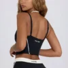 Soft Active gelaagde cropped tanktop in zwart