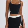 Soft Active gelaagde cropped tanktop in zwart