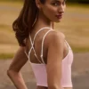 Soft Active gelaagde tanktop in poederroze