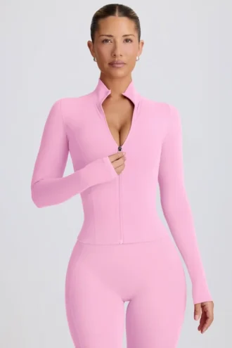Soft Active-jas met ritssluiting in babyroze