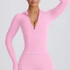 Soft Active-jas met ritssluiting in babyroze