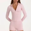 Soft Active-jas met ritssluiting in Blush Marl