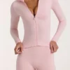 Soft Active-jas met ritssluiting in Blush Marl