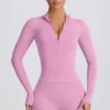Soft Active jas met ritssluiting in Dusty Pink