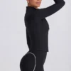 Soft Active jas met ritssluiting in zwart
