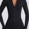 Soft Active jas met ritssluiting in zwart