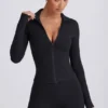 Soft Active jas met ritssluiting in zwart