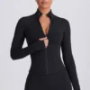 Soft Active jas met ritssluiting in zwart