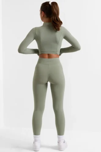 Soft Active lange legging in bamboegroen