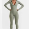 Soft Active lange legging in bamboegroen
