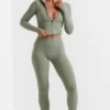 Soft Active lange legging in bamboegroen