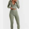Soft Active lange legging in bamboegroen