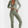 Soft Active lange legging in bamboegroen