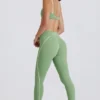 Soft Active-legging met gedraaide voorkant in groen
