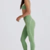 Soft Active-legging met gedraaide voorkant in groen