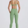 Soft Active-legging met gedraaide voorkant in groen