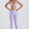 Soft Active-legging met gedraaide voorkant in lila