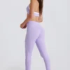 Soft Active-legging met gedraaide voorkant in lila