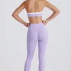 Soft Active-legging met gedraaide voorkant in lila