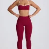 Soft Active-legging met middelhoge taille in bordeauxrood