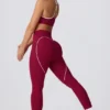 Soft Active-legging met middelhoge taille in bordeauxrood