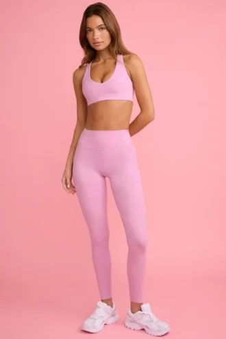 Soft Active-legging met middelhoge taille in oudroze