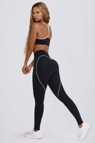 Soft Active-legging met middelhoge taille in zwart