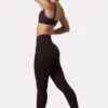 Soft Active-legging met ruches in Espresso