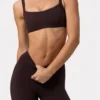 Soft Active-legging met ruches in Espresso