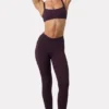 Soft Active-legging met ruches in Plum