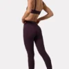 Soft Active-legging met ruches in Plum