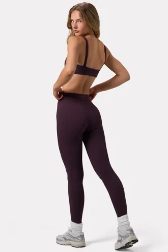 Soft Active-legging met ruches in Plum