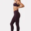 Soft Active-legging met ruches in Plum