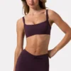 Soft Active-legging met ruches in Plum