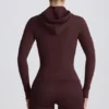 Soft Active mid-layer jas met capuchon in chocoladebruin
