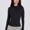 Soft Active Mid-Layer-jas met capuchon in zwart