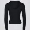 Soft Active Mid-Layer-jas met capuchon in zwart