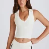 Soft Active Polo Crop Top in ivoor