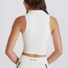 Soft Active Polo Crop Top in ivoor