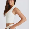 Soft Active Polo Crop Top in ivoor