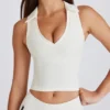 Soft Active Polo Crop Top in ivoor