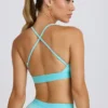 Soft Active sportbeha met gekruiste bandjes in aqua