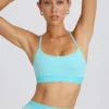 Soft Active sportbeha met gekruiste bandjes in aqua