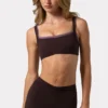 Soft Active sportbeha met naaddetails in Espresso