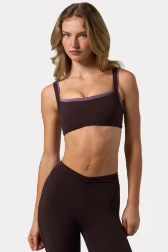 Soft Active sportbeha met naaddetails in Espresso
