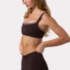 Soft Active sportbeha met naaddetails in Espresso