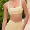 Soft Active sportbeha met naaddetails in Lemon