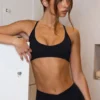 Soft Active sportbeha met racerback in Black