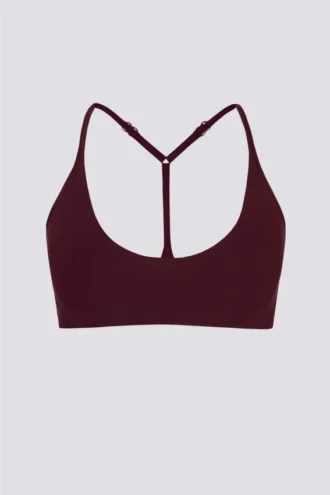 Soft Active sportbeha met racerback in bordeauxrood